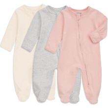 (6 9 Months) Baby Footie Pajama With Mitten Cuffs, Double Zipper Infant Cotton Onesie Sleeper Pjs, Footed Sleep Play