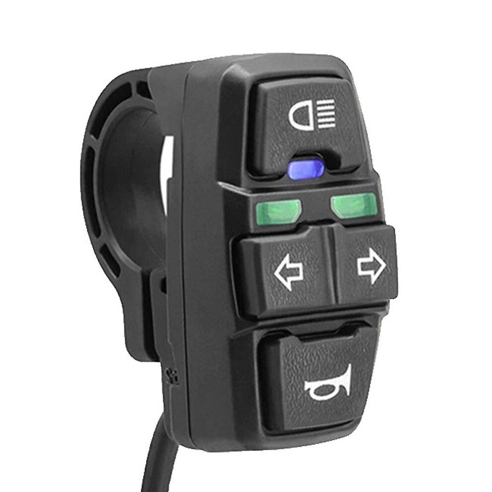 3 In 1 Electric Bike Scooter Switch Headlight Turn Signal Horn Switch 36V/48V On/Off Control Switch Waterproof For E-Bike Electric Scooter Motorcycle 9353840239484