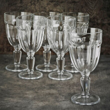 320ml Red Sparkling Wine Glasses Goblet Stemmed Base Glassware 6 Pcs