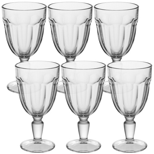 320ml Red Sparkling Wine Glasses Goblet Stemmed Base Glassware 6 Pcs 1