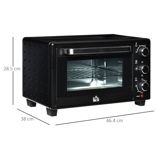 Homcom HOMCOM Mini Oven 21L Electric Grill w/ Adjustable Temp Timer 1400W, Black 1