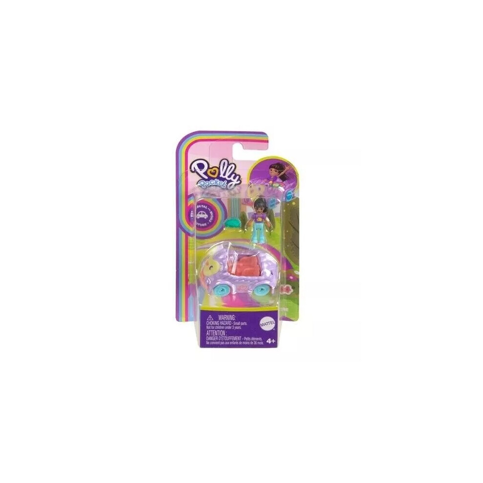 Mattel Polly Pocket Micro Doll With Hedgehog-Themed Car With Doll Pet