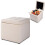 Costway Faux Leather Ottoman Pouffe Storage Toy Box Foot Stool White 1