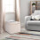 Costway Faux Leather Ottoman Pouffe Storage Toy Box Foot Stool White 4