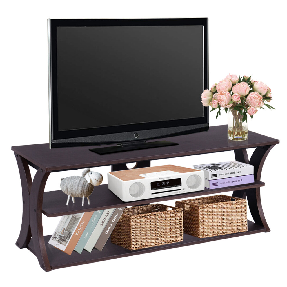 TV Stand for TVs up to 45'' Console Table w/ Open Storage Shelves