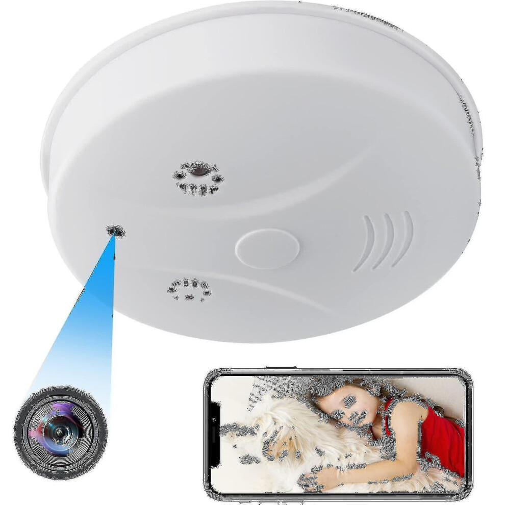 Wireless Wifi Camera Smoke Detector With Night Vision Motion Detection Hd 1080p