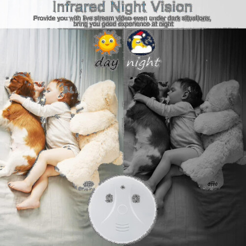 Wireless Wifi Camera Smoke Detector With Night Vision Motion Detection Hd 1080p 1