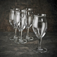 (8) 410ml Clear Glass Stemmed Beer Lager Pint Bar Glasses Stout & Porter
