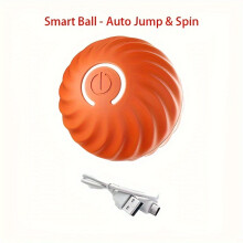 (Orange) Automatic Rolling Ball Toy, Durable Dog Chew Ball Toy, Pet Grinding Teeth Toy
