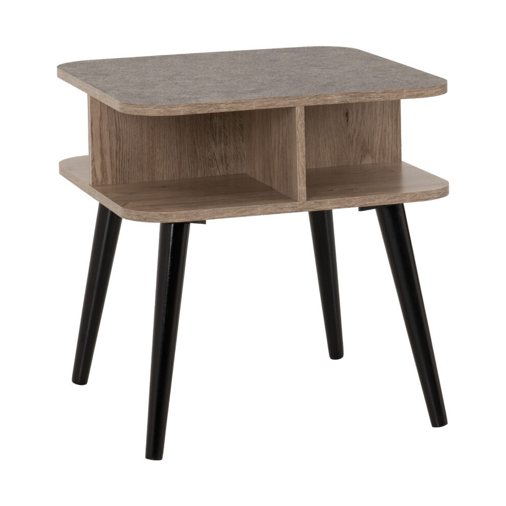 (Side Table) Saxton Mid Oak Effect/Grey Living Room Furniture