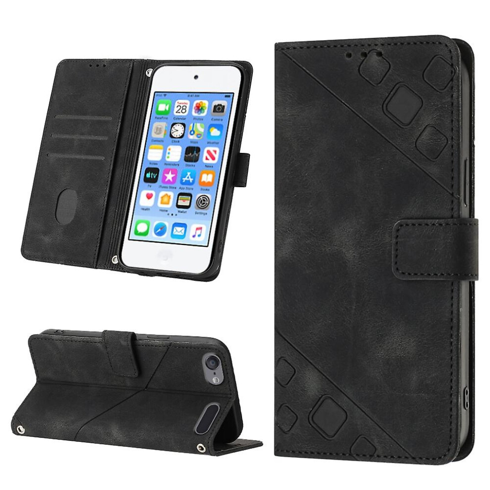 (Black) Embossed Leather Case For Ipod Touch 7 / Touch 6 Black 9353840249810