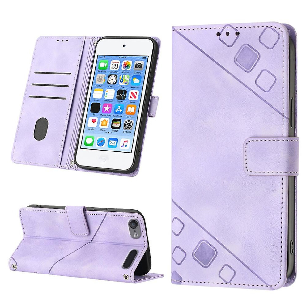 (Light ) Embossed Leather Case For Ipod Touch 7 / Touch 6 Purple 9353840249827