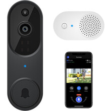 1080p Wireless Video Doorbell Indoor Ring Chime, Enhanced Security 2-Way Audio, HD Night Vision,Real-Time Alerts, Smart Home Protection