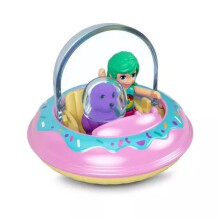 Polly Pocket Doll with Donut-Themed Die-cast Spaceship & Pet