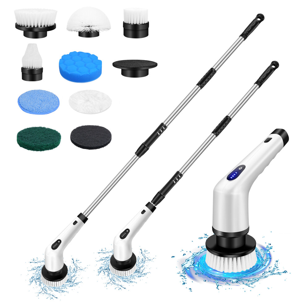Electric Spin Scrubber Cordless Cleaning Brush with 4 Brush Heads 2 Foam Cotton Power Scrubber Mop for Bathroom, Kitchen, Wash Car-image-OPC-PDQQ9QF-NEW