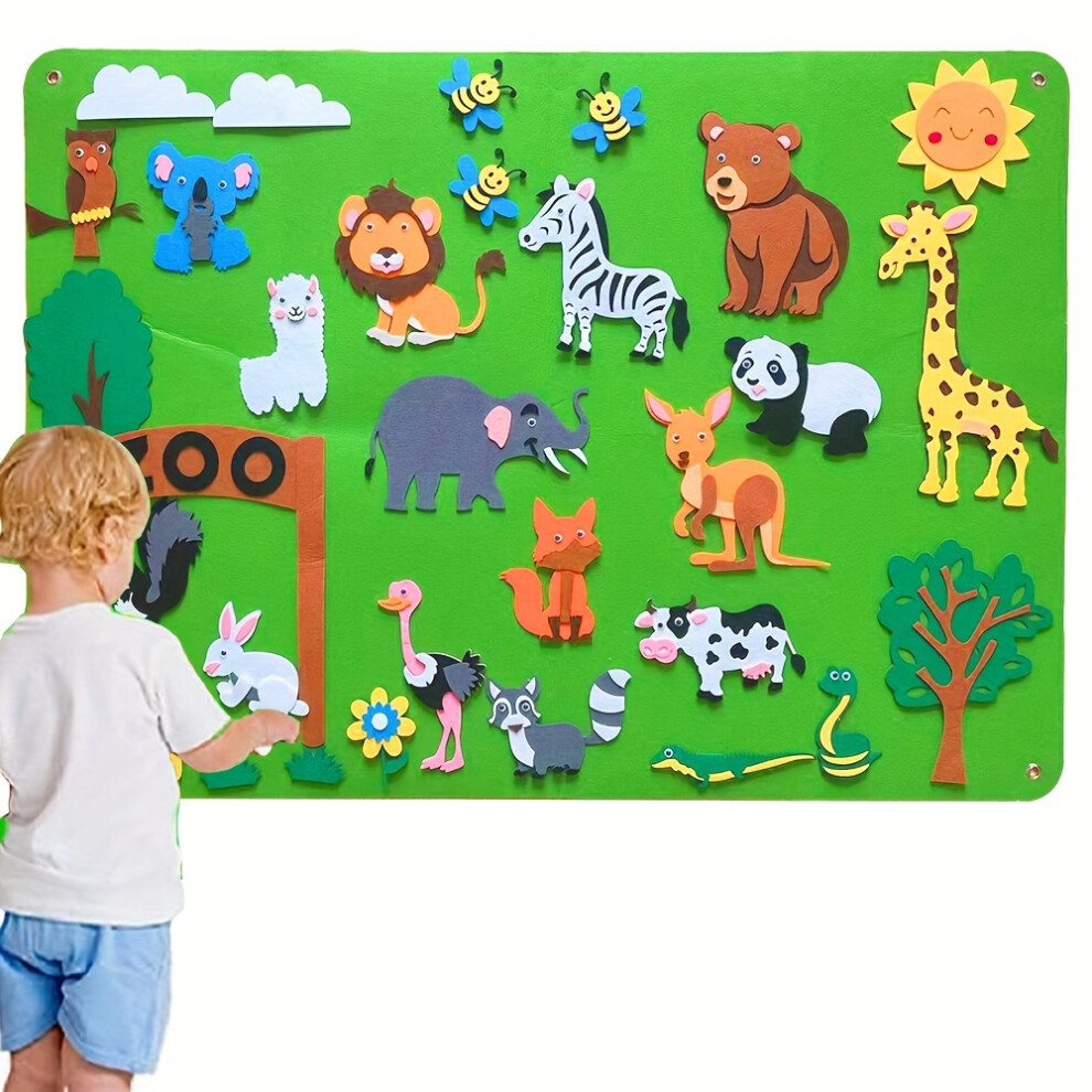 (Animal) Fun and Educational Interactive Felt Story Board Set for Kids