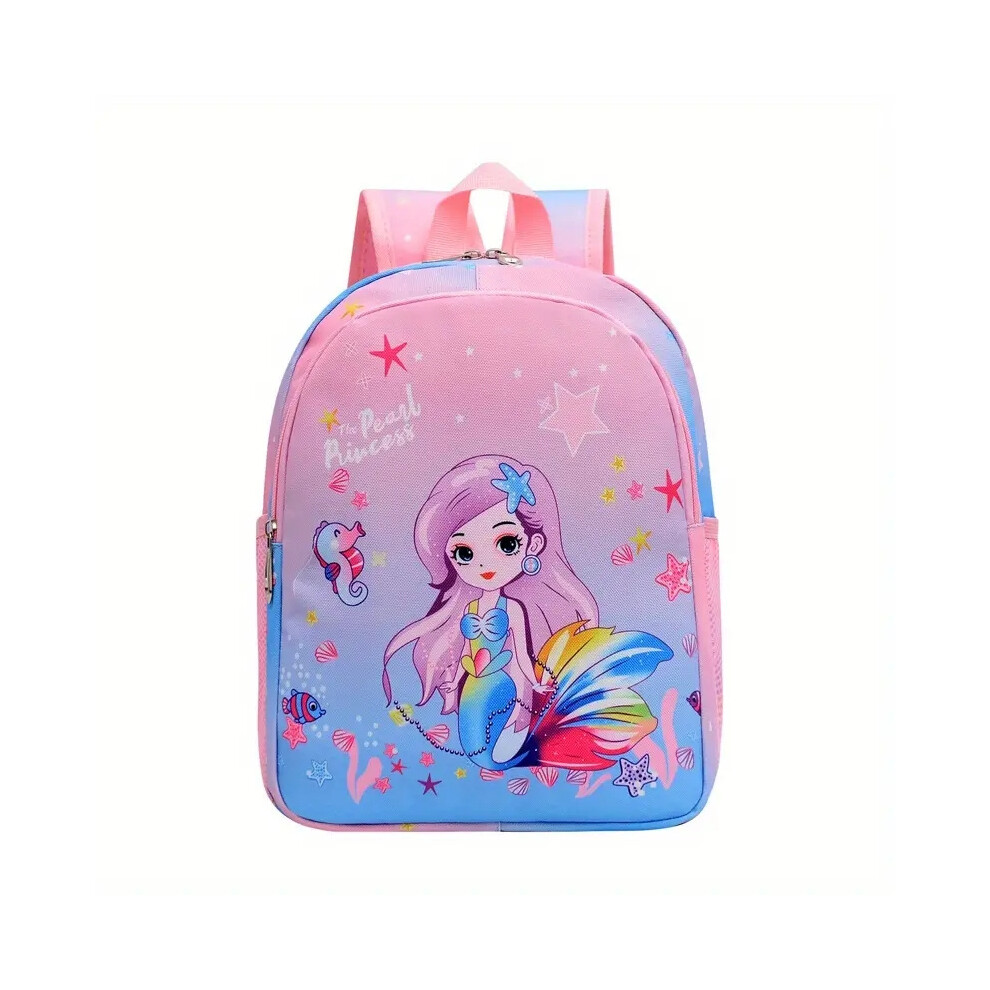 Mdsrjone (Pink And Blue Mermaid) Cute Cartoon Unicorn Mermaid Backpack For Kids - Lightweight And Durable School Bag With T-Shirt Pattern For Kindergarten And Blue,Pink