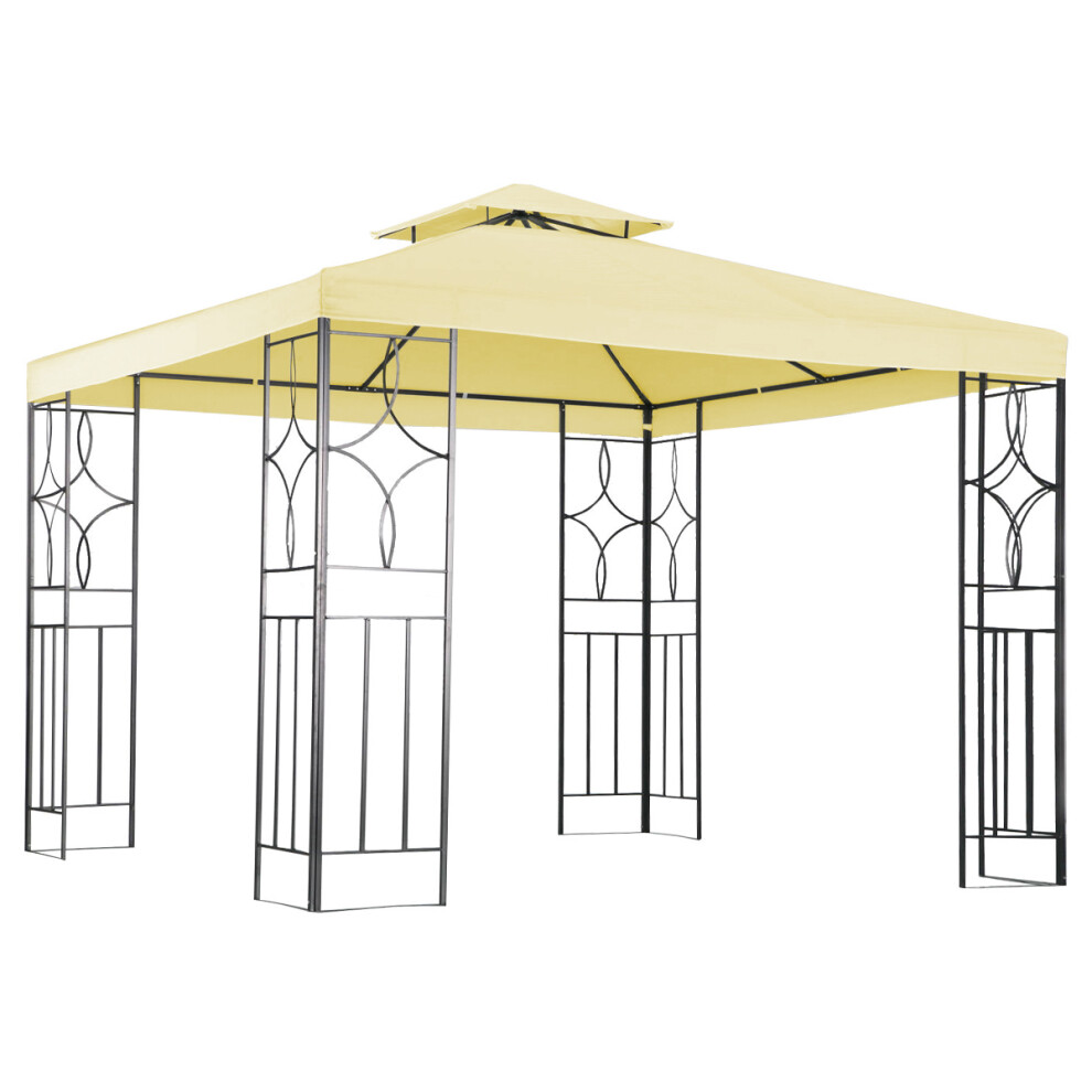 3Mx3M Steel Art Outdoor Gazebo Luxury Metal Frame Marquee Cream