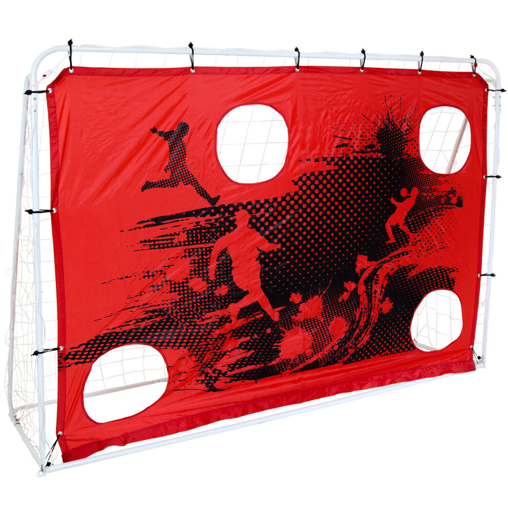 Charles Bentley 3-in-1 Target Shot Steel Frame Football Goal & Net Portable 