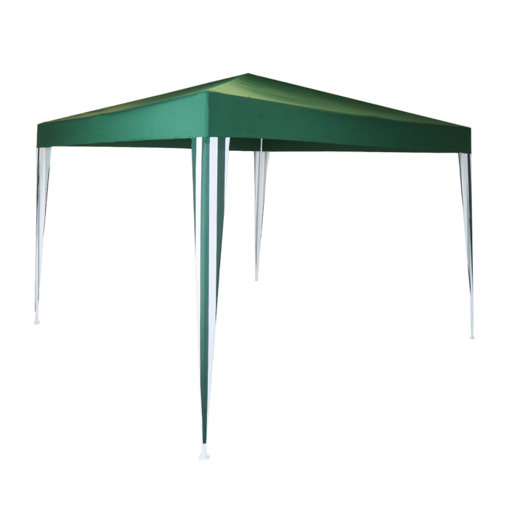 Charles Bentley 3x3m Polyester Gazebo Green/Stripe Showerproof Ideal for Outdoor Events
