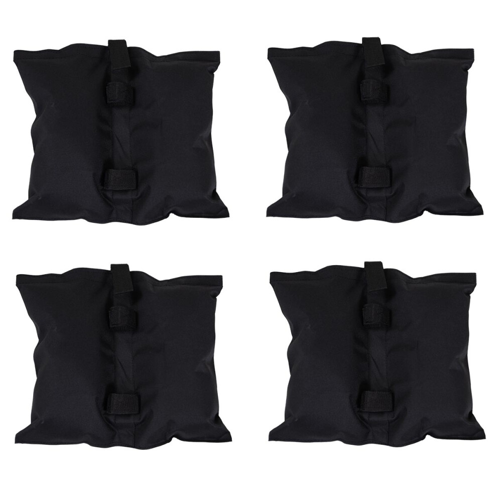Charles Bentley 4pc Gazebo Leg Weight Bags Black 300D Polyester with PVC Coating Lightweight Hook & Loop Fasteners