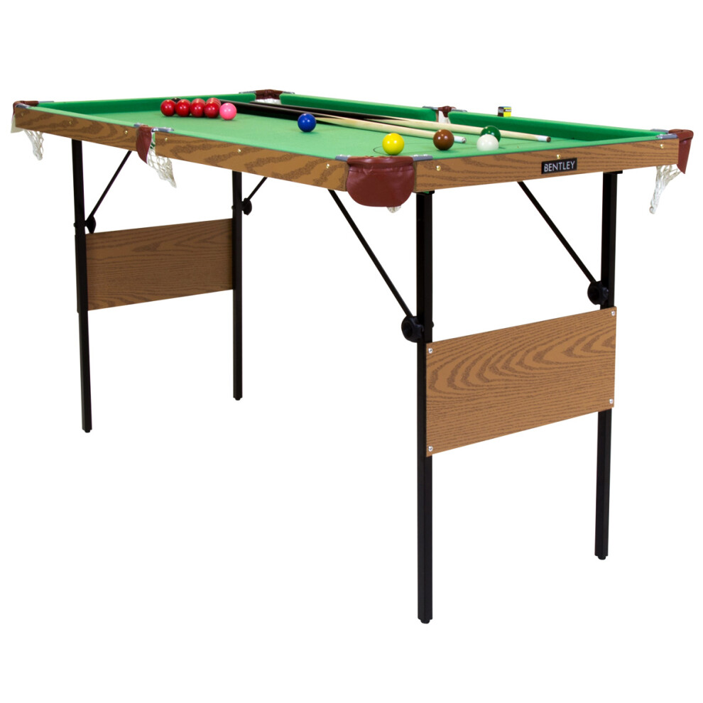 Charles Bentley 4ft 6in Green Pool Games Table Including Balls & 2 Cues