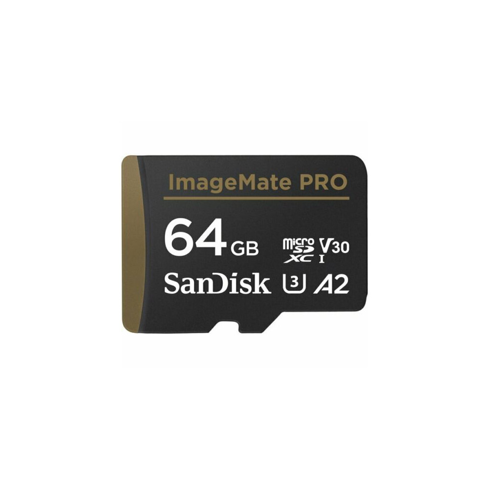 SanDisk 64GB ImageMate PRO microSDXC UHS-1 U3, V30, 4K UHD, A2