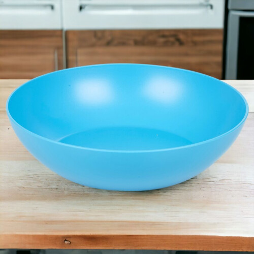 URBN Living (Blue) Unbreakable Plastic Deep Round Reusable Dinner & Picnic Plates 6pcs 2