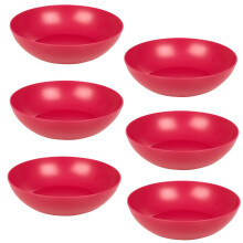(Fuchsia) Unbreakable Plastic Deep Round Reusable Dinner & Picnic Plates 6pcs