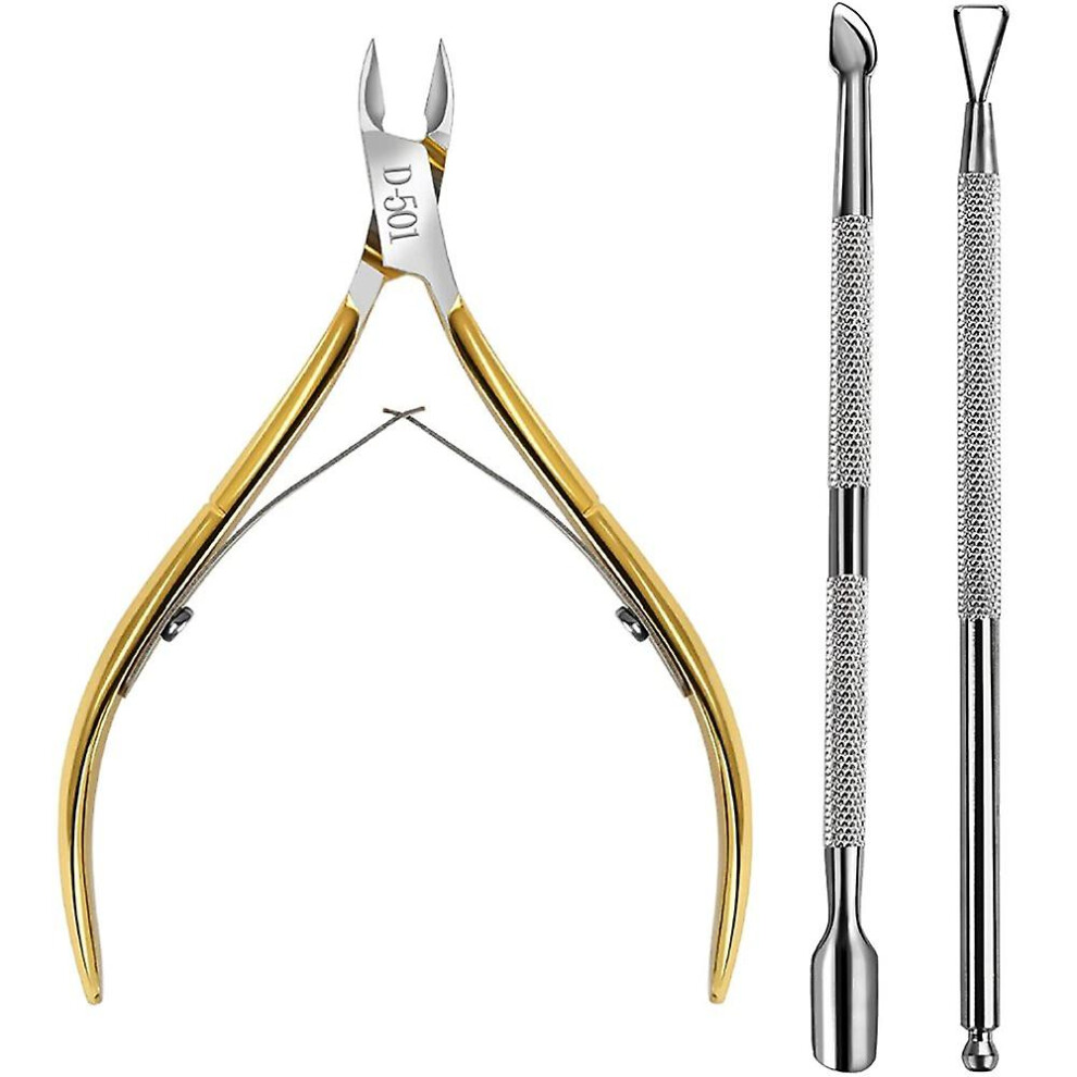 Cuticle Trimmer With Cuticle Pusher Cuticle Remover Nippers Professional Stainless Steel Cuticle Pusher And Cutter Clippers