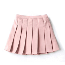 (Pink, 100cm 1-2 Years) Girls High Waisted Pleated Zip Tennis Style Skater Mini Skirt (kids)
