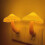 2pcs Led Night Light Mushroom Wall Light Socket Light European Plug Warm White Light Control 2