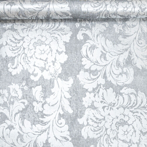 Grandeco Floral Damask Grey Wallpaper Shimmer Metallic Silver Paste The Paper Smooth 1