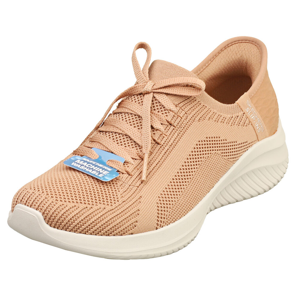 Skechers Slip-ins Ulra Flex 3.0 Vegan Womens Fashion Trainers In Tan - 5 UK