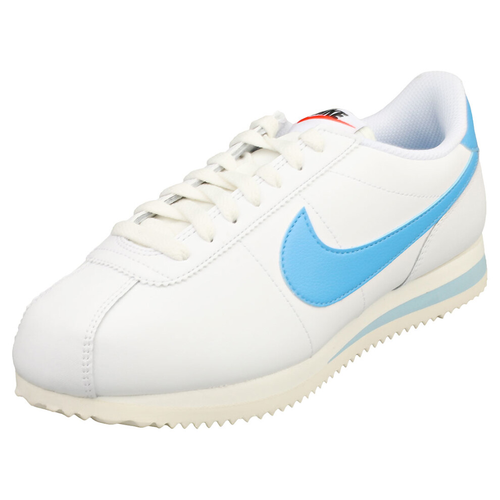 Nike Cortez Womens Casual Trainers in White Blue - 3 UK