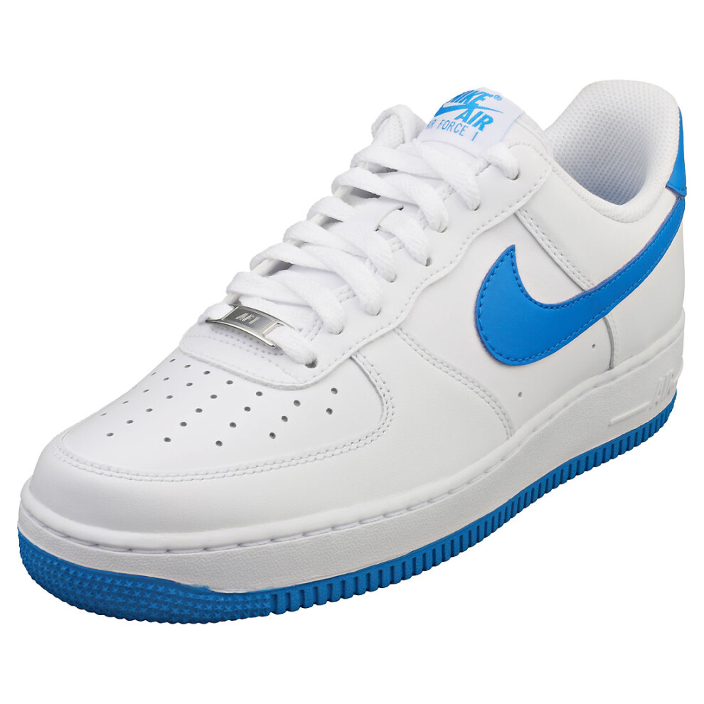 Nike Air Force 1 07 Mens Fashion Trainers in White Blue - 10.5 UK