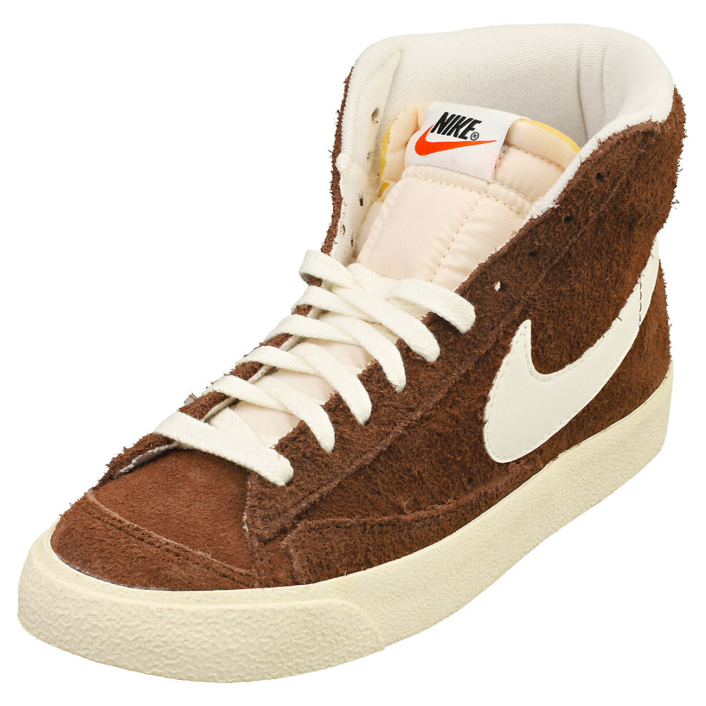 (5.5) Nike Blazer Mid 77 Vintage Womens Fashion Trainers in Brown White