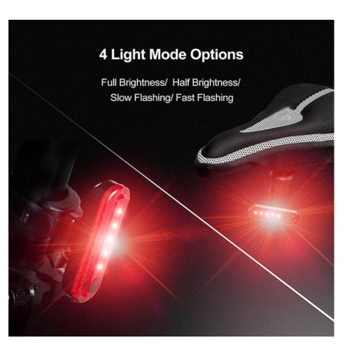 2 Pack Smart Bicycle Tail Light, Ultra Bright LED Warning Bicycle Flashlight USB Rechargeable Waterproof 4 Light Mode(Black) 1