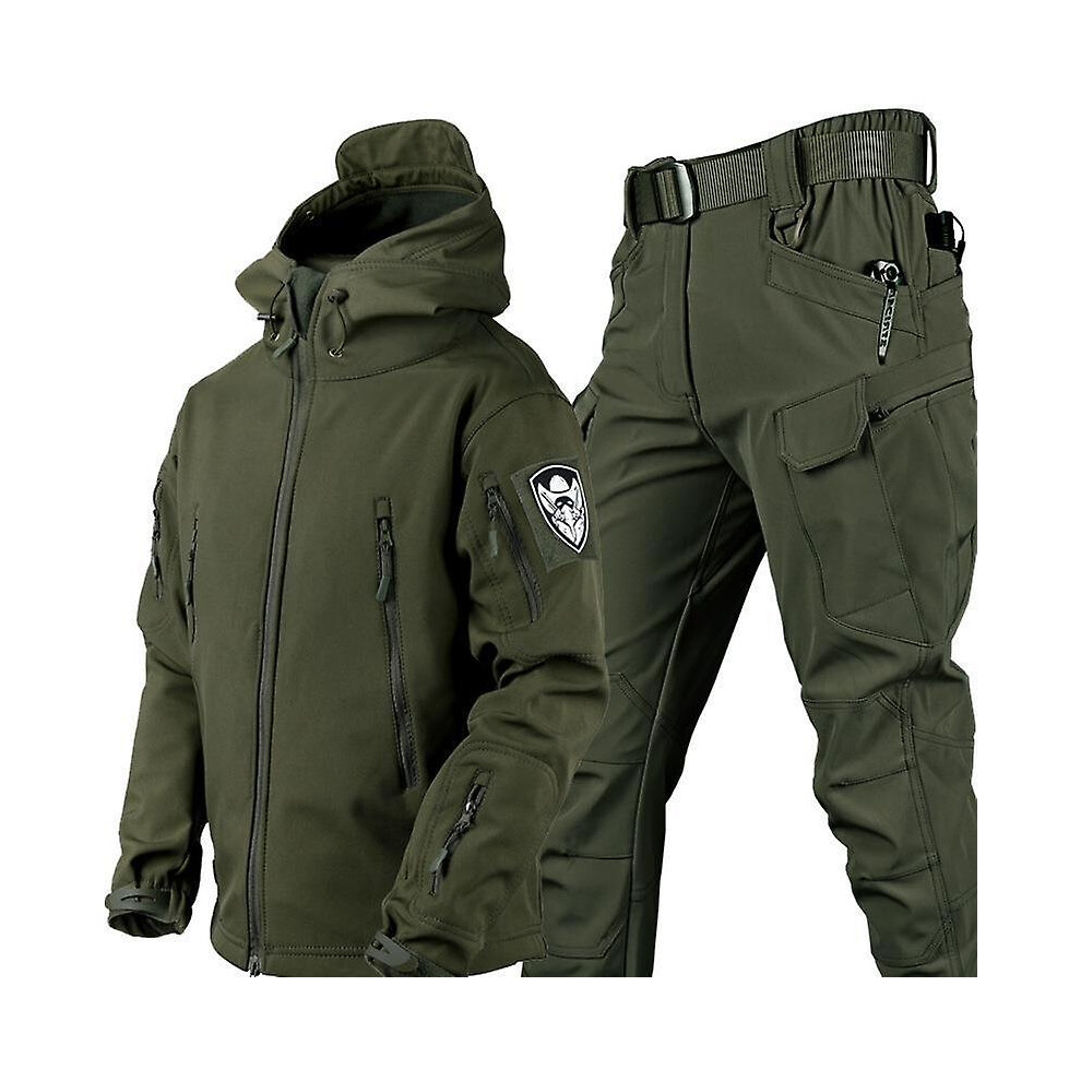 (Green, L) Thick Hunting Clothes For Men, Cold Weather Camo Hunting Jacket