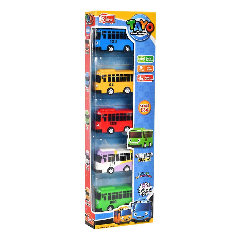 (S 5PCS) Tayo Little Bus Toy Set,little Bus Tayo Car Toy Set,pull Back Mini Cars Toy For Kids