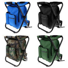 (green) 2 in 1 Folding Rucksack Stool Bag with Fish chair