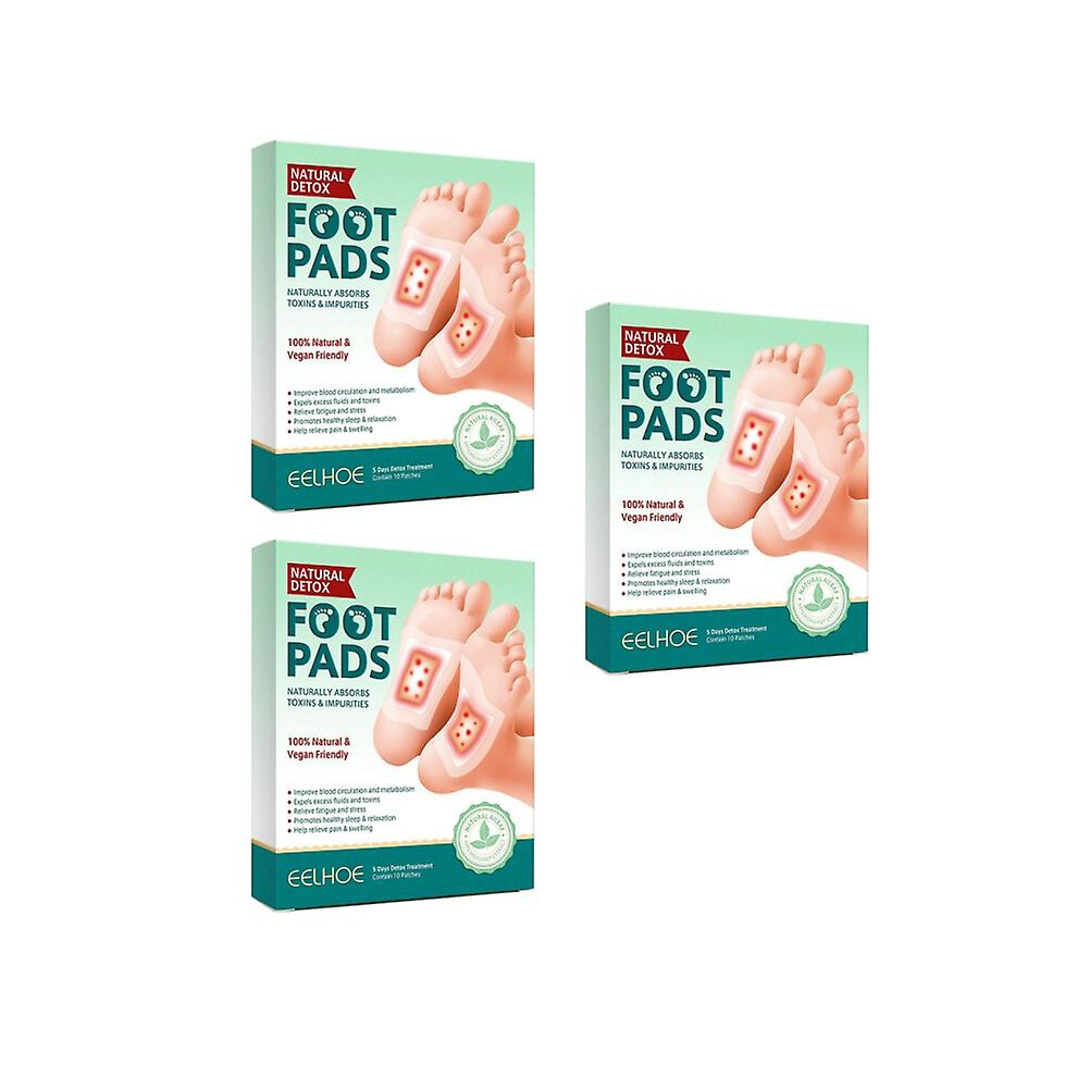 3x 10pcs Detox Foot Patches Pads Body Toxins Feet Slimming Cleansing Herbal Patch