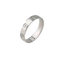 (Silver, 7) Premium Stainless Steel Love Ring