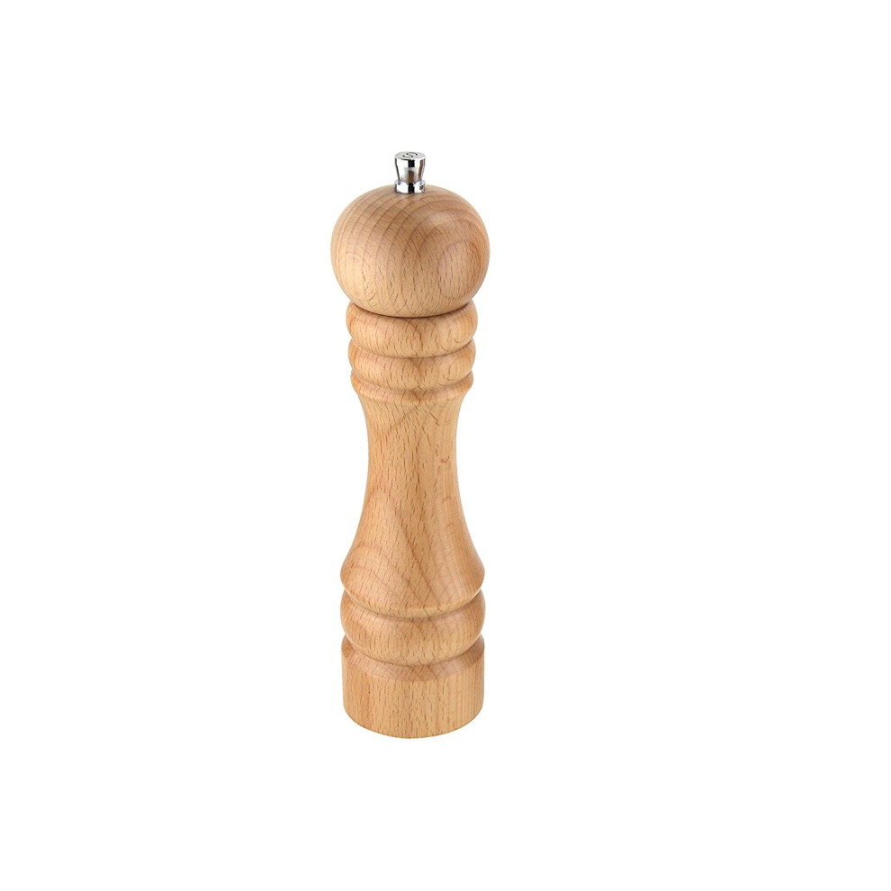 Apollo 21cm Beech Wood Salt Mill Kitchen Condiment Herb Shaker Grinder Seasoning