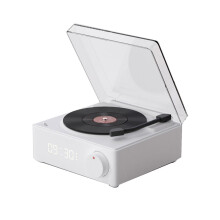 Multifunctional Bluetooth Speaker Alarm Clock Vinyl Record Player Desktop Sound Box Living Room Bed