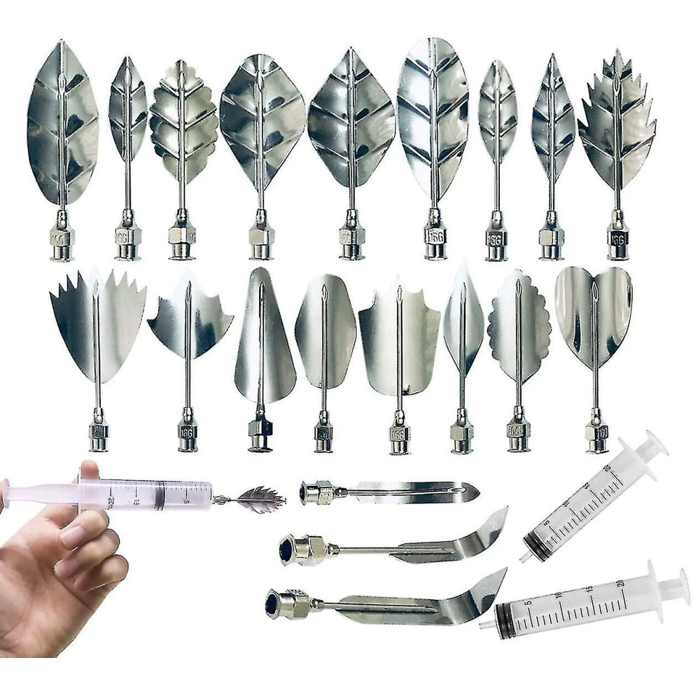 Stainless Steel Flowers 3d Leaves Jelly-art-tools Cake Needles Pudding-nozzle Jelly Tools