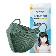 (Dark Green) 50pcs Ffp2 Kids Kn95 Masks 6-14 Years Boys Girls Protective Masks