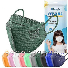 (White) 50pcs Ffp2 Kids Kn95 Masks 6-14 Years Boys Girls Protective Masks