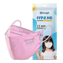 (Pink) 50pcs Ffp2 Kids Kn95 Masks 6-14 Years Boys Girls Protective Masks