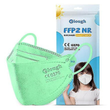 (Light Green) 50pcs Ffp2 Kids Kn95 Masks 6-14 Years Boys Girls Protective Masks